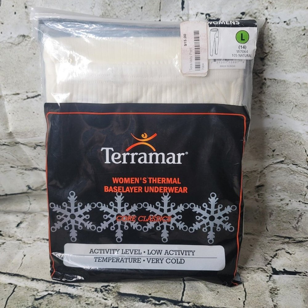 Terramar Womens Thermal Base Layer WOMEN Pants Cotton Polyester Large L W7064